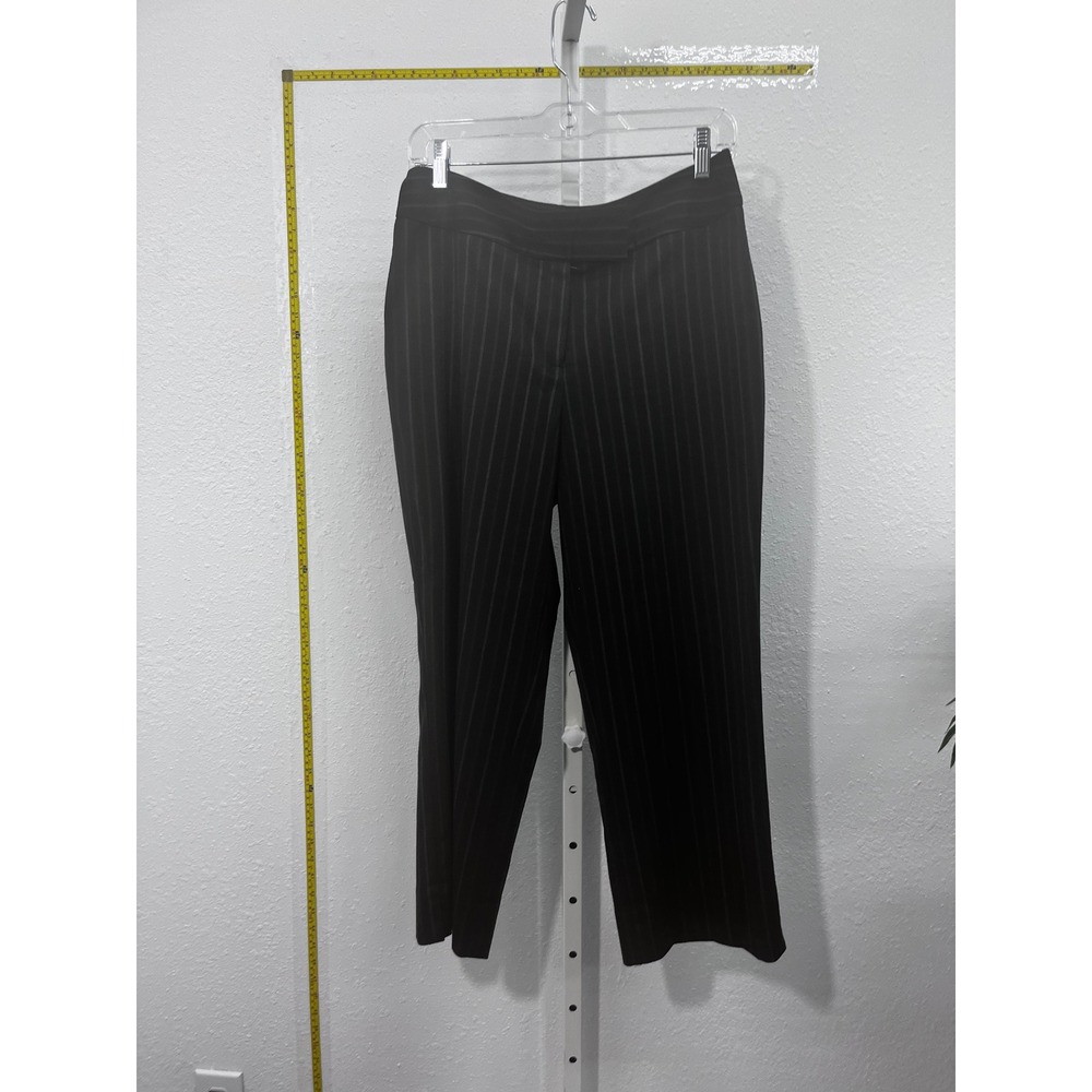 Briggs New York Black Pinstripe Dress Pants Size 10 Straight Leg Career Wear